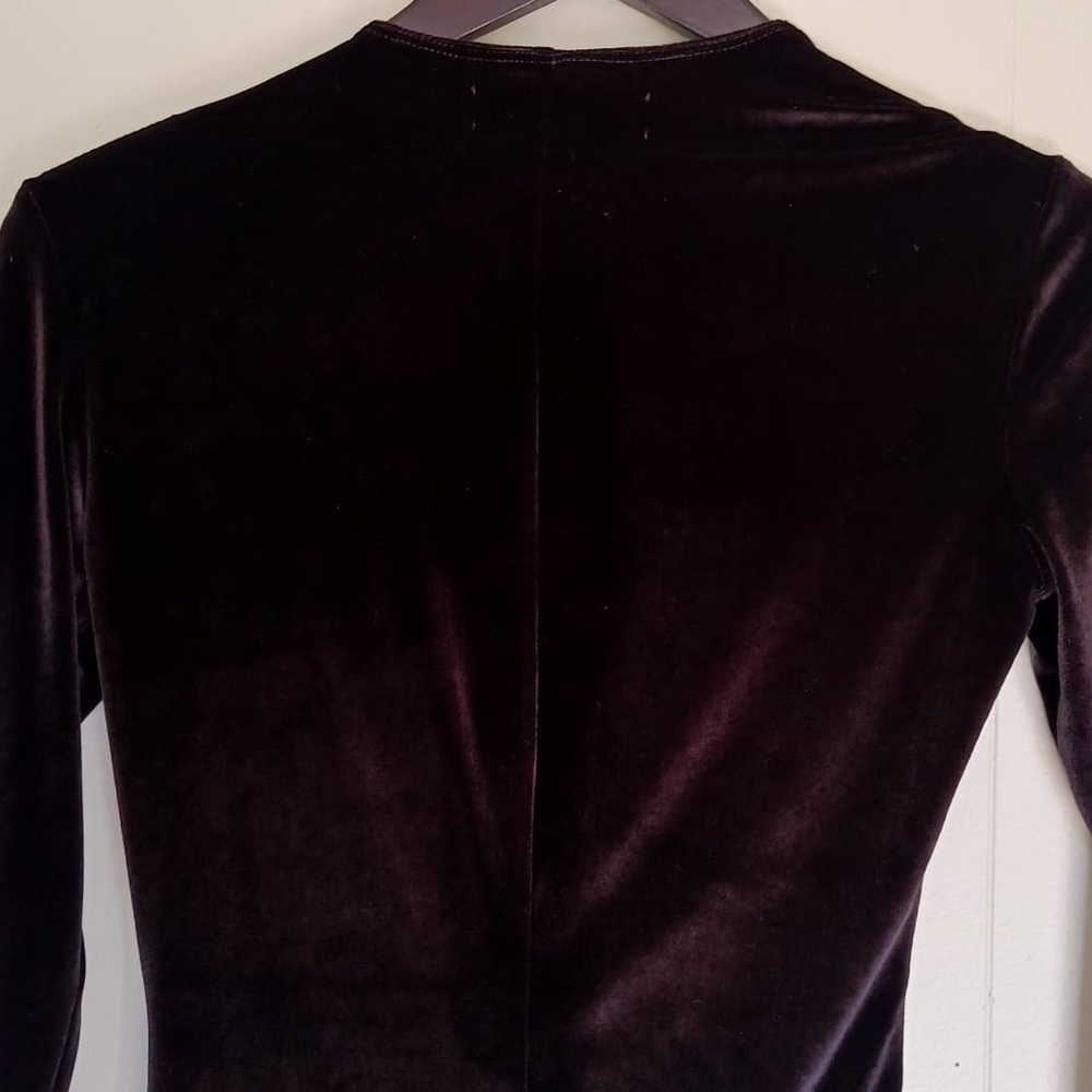 REFORMATION Avalon Velvet Bodysuit Purple Size Small - Picture 9 of 9